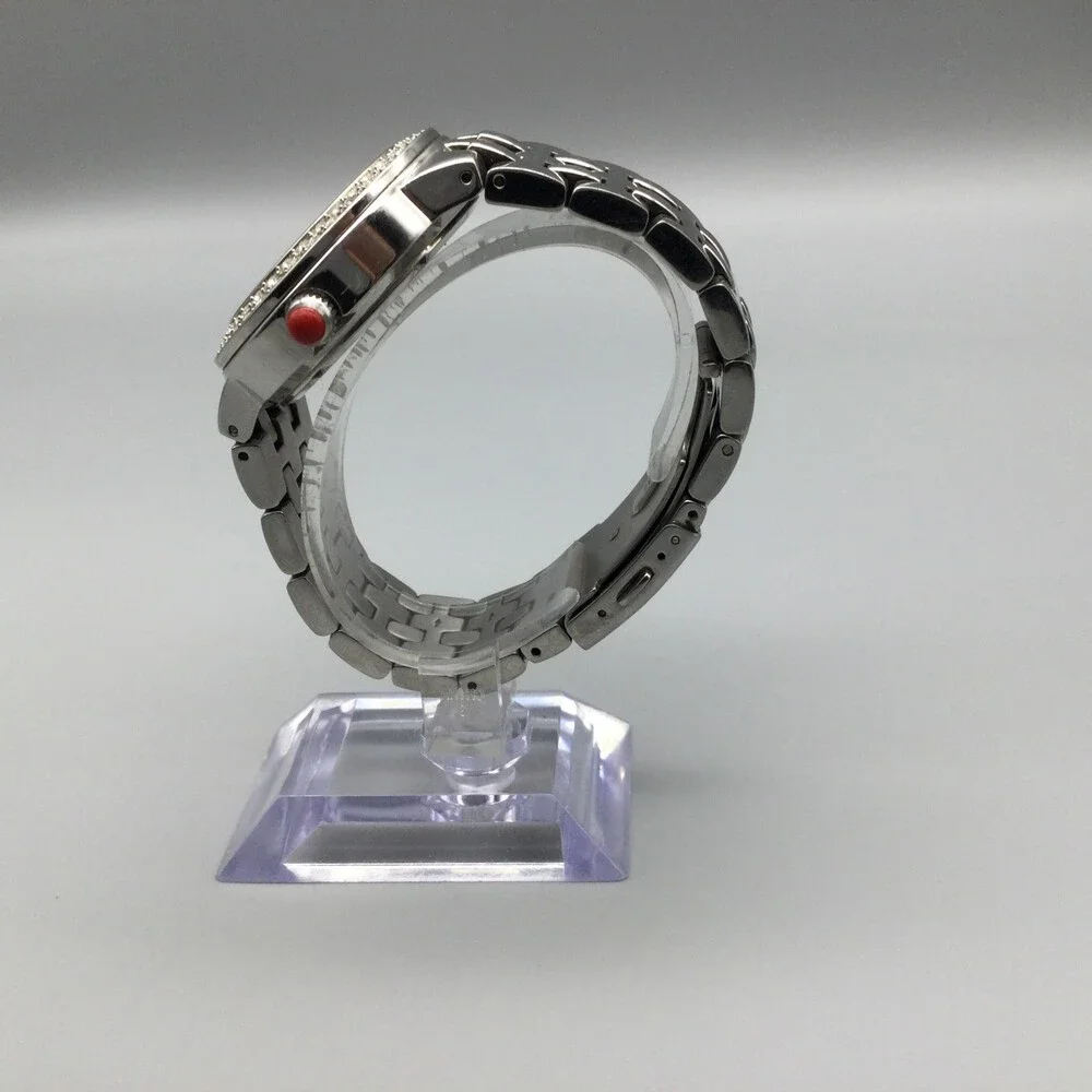 Marc Ecko Womens Watch 40mm Silver Tone Dial Crystal Bezel Date New Battery 7